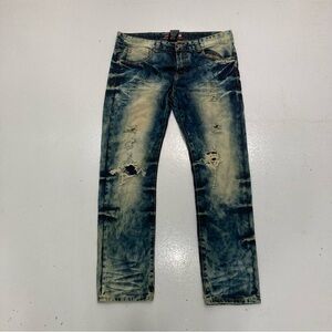 Men's Distressed Denim Jeans in Blue